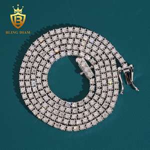 Hot Sale Pass <strong>Diamond</strong> <strong>Tester</strong> 2mm Iced Out Luxury <strong>Moissanite</strong> <strong>Diamond</strong> Tennis Chain S925 <strong>Moissanite</strong> Chain Necklace&amp;Bracelet GRA - Product Image 6