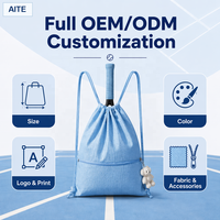 Sac de sport en nylon texturé bleu clair réutilisable et écologique avec logo personnalisé pour le rangement de cadeaux