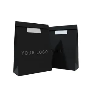 도매 검은 종이 선물 가방 사용자 정의 크기 보석 화장품 사용자 정의 로고 종이 가방 로션 포장