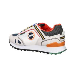 Baskets Colmar Travis Sport Division pour homme, blanches et bleues, talon de 3 cm, toile, amorties, à lacets, tendance - Product Image 5