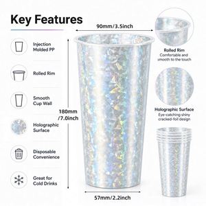 Gobelet jetable en plastique transparent Lided en PP épaissi et scellé de 24 oz pour eau pétillante au citron - Product Image 2