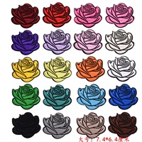 Nouveau multicolore Rose fleur conception broderie vêtements patchs populaire coloré Rose fleur conception brodé fer sur Patch