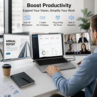 Buen Precio, Gran Venta, Cable de 14 Pulgadas para Dos Pantallas, Gran Venta, Pantalla Triple Portátil para Laptop, Monitor Triple, Pantalla LCD para Laptop