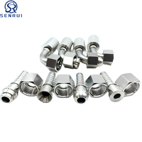 Raccord hydraulique coudé à 90 degrés en acier inoxydable 304, connecteur de tuyau à sertir monobloc à 45 degrés, adaptateur à écrou pivotant
