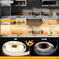 Ruban LED COB Personnalisable Étanche IP68 Dimmable Ra90 Ra80 5V 12V 24V 3000K 4000K 6000K 3mm 5mm 8mm