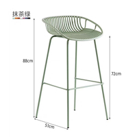 Chaise de bar en fer simple de style nordique 2025, tabouret haut d'extérieur, café, métal, créatif, moderne, restaurant, hôtel, salle à manger, salon