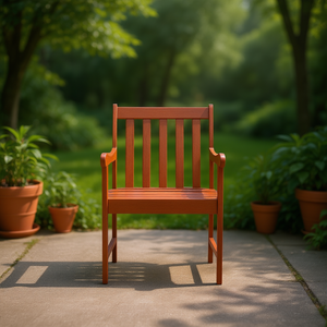 Chaise de jardin Aina, bois brun rougeâtre tropical, fauteuil de patio extérieur, design traditionnel durable - Product Image 2