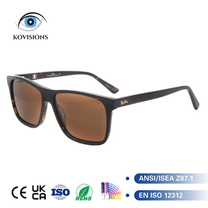 Occhiali da Sole Quadrati Classici Vintage con Protezione UV400, Lenti Marroni, Stile Italiano di Lusso per <span class=keywords><strong>Uomo</strong></span>, di Tendenza - Product Image 1