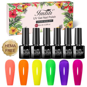 IMTITI - Juego de Esmaltes de Gel de Neón de Alta Pigmentación en 6 Colores, Logotipo Personalizado, Gel UV de Marca Privada, Esmalte de <span class=keywords><strong>Uñas</strong></span> de Gel de Neón Fluorescente - Product Image 1