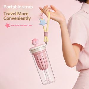 <span class=keywords><strong>Bouteille</strong></span> d'eau DILLER Tritan 650 ml avec infuseur intégré, couvercle à paille, sangle portable, légère et durable pour thé, café, jus, lait - Product Image 4