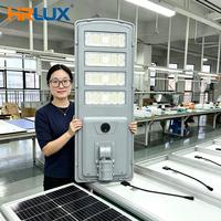 Lampadaire solaire tout-en-un HRLUX 180LM/W avec capteur radar, indice de protection IP66, boîtier en aluminium, longue durée de vie, lampe décorative pour route