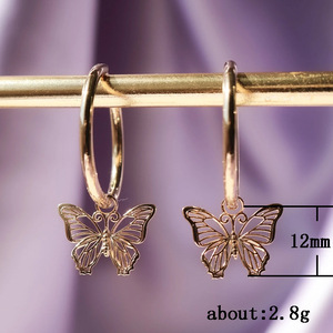 Orecchini a farfalla minimalisti per donna, gioielli per le orecchie alla moda in stile dolce e fresco - Product Image 3