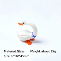 Figurines d'animaux en verre, cygne blanc, ornement en verre fait main pour la décoration de bureau, de maison et de table, vente en gros