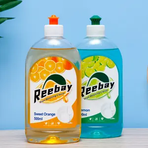 Reebay 500毫升柠檬除臭厨房洗碗用具果蔬脱脂食品级洗碗液