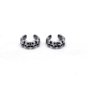 yunnique Skeleton <b>Cuff</b> <b>Earrings</b> 316 Stainless Steel Non Pierced <b>Ear</b> Clips For Men Women Motorcycle Style Jewelry - Product Image 5