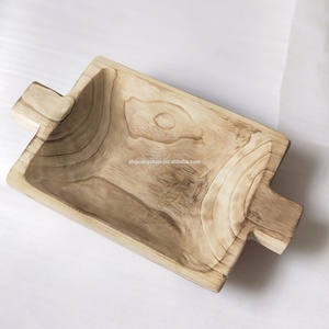 Retro wooden tray fruit tray living room tea table solid wood decoration storage tray