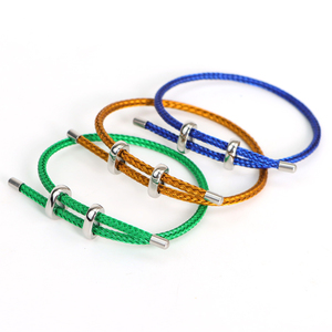<span class=keywords><strong>Bracelet</strong></span> en <span class=keywords><strong>fil</strong></span> d'acier rigide 3D à faire soi-même, cordon coloré, <span class=keywords><strong>bracelet</strong></span> réglable avec breloques, boucle <span class=keywords><strong>argent</strong></span>ée, <span class=keywords><strong>bracelet</strong></span> en acier inoxydable étanche - Product Image 1