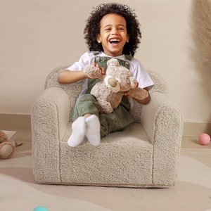 Sofá Infantil Moderno <span class=keywords><strong>YOBO</strong></span>, Sillón Acogedor de Sherpa Suave con Asa de Seguridad para Niños y Niñas para Sala de Estar - Product Image 2