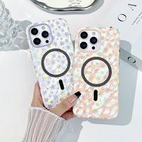 Étui de téléphone magnétique en cuir à motif neige pour iPhone 17 16 14 13 11 12 15 Pro Max Plus, coque rigide antichoc