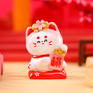Zhao * Caifu Meow Piccoli Ornamenti per Console <span class=keywords><strong>Auto</strong></span>, Regali di Capodanno, Decorazioni Artigianali in Resina, Prima Generazione - Product Image 3