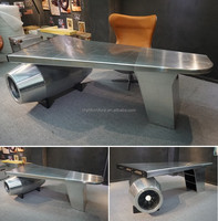Meubles d'aviation de loft industriel en Aluminium poli à la main, bureau d'aile de direction d'avion d'aviateur sur mesure à vendre