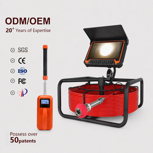 Caméra d'inspection de tuyaux de 7 pouces, caméra d'égout de 20 m/50 m, 1000 TVL avec lumière LED réglable pour le nettoyage des drains, travaux de plomberie - Product Image 1