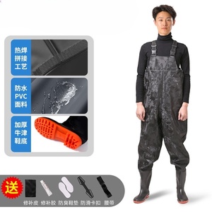 Cuissardes unisexes à taille haute, personnalisables, durables, entièrement imperméables et respirantes en nylon/polyester pour la <span class=keywords><strong>pêche</strong></span> et les activités <span class=keywords><strong>de</strong></span> plein air - Product Image 5