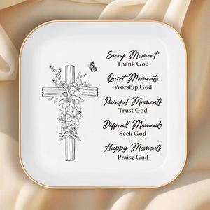 Premium Ceramic <b>Ring</b> Dish Custom Logo Trinket Tray Square Jewelry <b>Plate</b> for Beauty Salon Promotional Gifts Vanity Organizer - Product Image 1