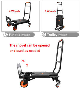 130KGS Stalen Frame 2 In 1 Grote Stilte Rubber Wiel Opvouwbare <span class=keywords><strong>Pallet</strong></span> <span class=keywords><strong>Rolling</strong></span> Hand Winkelwagen/Trolley/Truck - Product Image 6