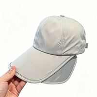 Casquette de baseball unisexe à séchage rapide, protection solaire, 6 panneaux, chapeau d'été fin, visière large réglable, compatible queue de cheval, 100 % polyester