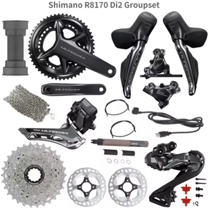 Grupo de Cambio <span class=keywords><strong>Shimano</strong></span> <span class=keywords><strong>Ultegra</strong></span> Di2 R8170 de 2x12 Velocidades para Bicicleta de Carretera con Frenos de Disco, Cadena, <span class=keywords><strong>Desviador</strong></span> Delantero y Trasero - Product Image 1