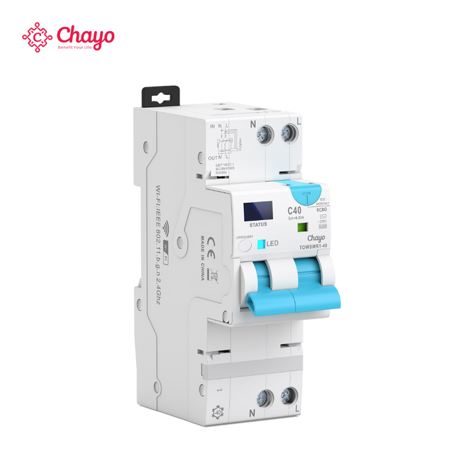 TOSMR1 Type AC Wi-Fi Smart RCBO 30-100mA Tuya Remote Control Energy Metering Circuit Breaker Smart Home Devices Smart Life Chayo