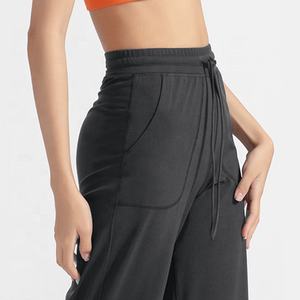 <span class=keywords><strong>Pantaloni</strong></span> da jogging a gamba larga personalizzati <span class=keywords><strong>classici</strong></span> <span class=keywords><strong>neri</strong></span> leggeri larghi <span class=keywords><strong>pantaloni</strong></span> da <span class=keywords><strong>donna</strong></span> comodi - Product Image 3