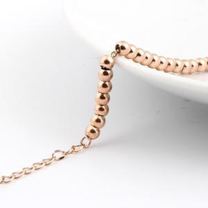 Pulsera de Acero Inoxidable Color Oro Rosa con Cuentas Redondas de 4mm, Joyería Unisex, Accesorio de Regalo - Product Image 4