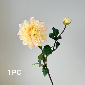 Fleur artificielle Dahlia verte haut de gamme en soie, à une ou deux têtes, pour accessoires de photographie, Thanksgiving, mariage, décoration intérieure - Vente en gros - Product Image 4