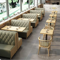 Chaise de salle à manger en bois massif avec dossier en Y, canapé capitonné, ensemble de table de restaurant en bois clair pour café et salon de thé