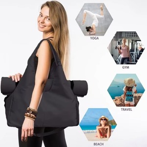 Échantillon gratuit : Sac de sport à bandoulière pour femme avec compartiment séparé pour chaussures, sac de rangement à main (tapis de yoga non inclus) - Product Image 5