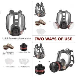 Máscara de Gás Respiratória de Face Inteira com Filtro de Carvão Ativado de 40mm, Almofada Nasal de Espuma de 2 Camadas, Silicone Reutilizável, Alta Filtração Industrial - Product Image 4