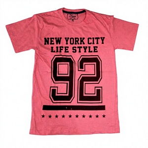 T-shirt imprimé noir à col tendance, nouvelle collection, manches courtes, vente en gros, coton biologique, coton slub, style urbain - Product Image 1