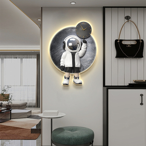 Decorazione per Cameretta Bambini, Quadro Luminoso a LED con Astronauta Cartoon e Orologio, Arte Murale di Alta Qualità per Soggiorno - Product Image 3