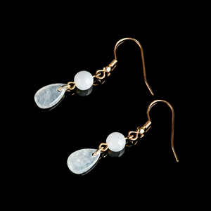 Pendientes de jadeíta natural de alta gama, grado A, jade de grado hielo, con incrustaciones de plata S925, estilo femenino. - Product Image 2