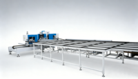 Machine de soudage et de sertissage d'angle verticale à quatre têtes pour la fabrication de cadres de fenêtres et de portes en profilés PVC/UPVC, commande CNC automatique, moteur 10 kW, roulement