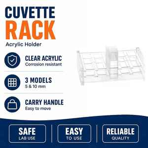 Support de cuvettes en plastique acrylique, support de cuvettes en verre organique, support de cuvettes en quartz, support de rangement pour cuvettes de laboratoire, pour instruments de laboratoire - Product Image 1
