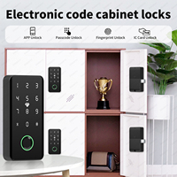 Serrure de meuble Tuya avec capteur d'empreintes digitales RFID et stockage cloud pour armoires à portes en bois - Alliage d'aluminium, contrôle via l'application Tuya
