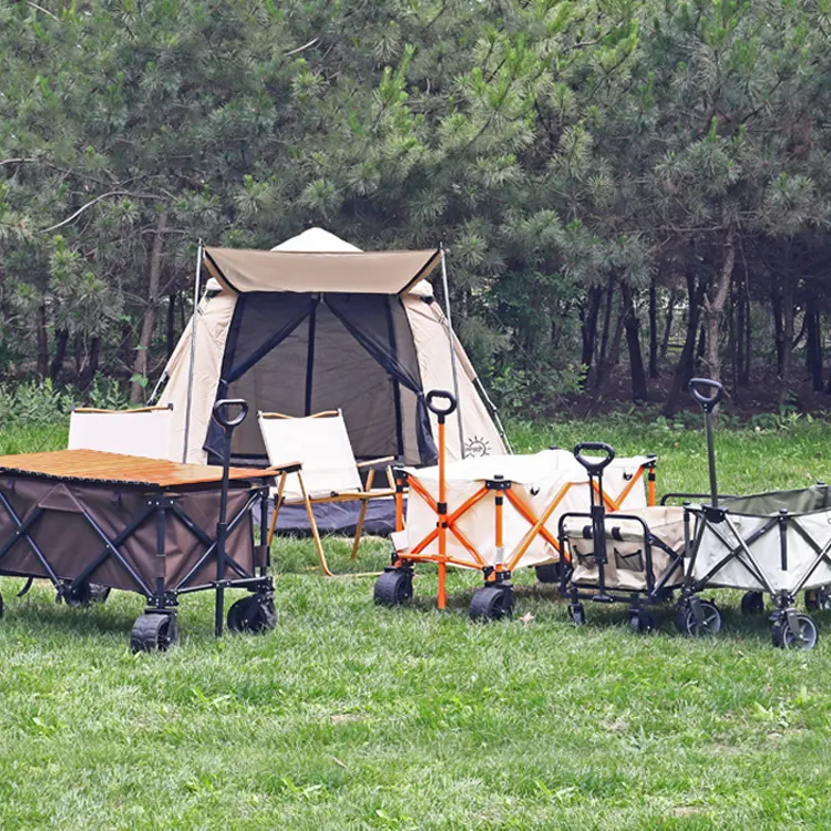 Venta al por mayor de fábrica, carro de playa plegable portátil para acampar, carro utilitario plegable