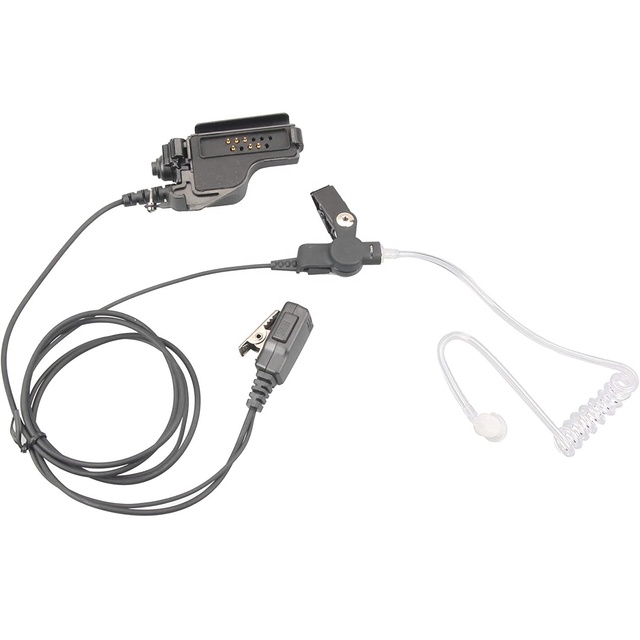 2-Wire Coil Covert Acoustic Tube Bodyguard FBI Earpiece Headset Mic Compatible for  XTS5000 HT1000 GTX XTS2500 Two-Way Radio