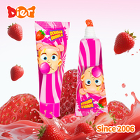 Vente en gros de bonbons tube de dentifrice de marque privée personnalisé gomme à mâcher liquide à bulles saveur de fruits sucrés jouet de bonbons pour enfants OEM/ODM