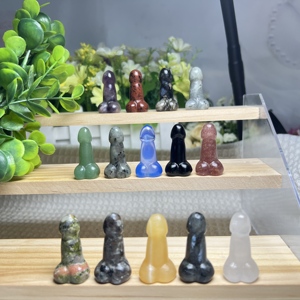 Groothandel 3.5Cm Verschillende Natuurlijke Hand Gesneden Kristallen Materialen <span class=keywords><strong>Dildo</strong></span> <span class=keywords><strong>Crystal</strong></span> Dingding Kunstmatige Penis Carving Ambacht - Product Image 5