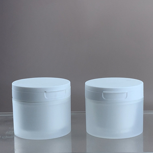 Pot vide de récipient en plastique PP de couleur blanche mate de 100g 50g pour crème pour le corps Logo personnalisé avec cuillère - Product Image 2