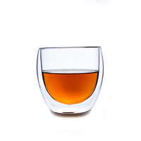 Tasses à café en verre borosilicate à double paroi bon marché de 80/250/350/450 ml pour cappuccino, latte, thé, jus, café, bar à café